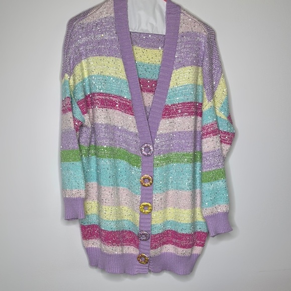 OLIVIA RUBIN Purple and Pink Cardigan Sweater - Picture 3 of 7